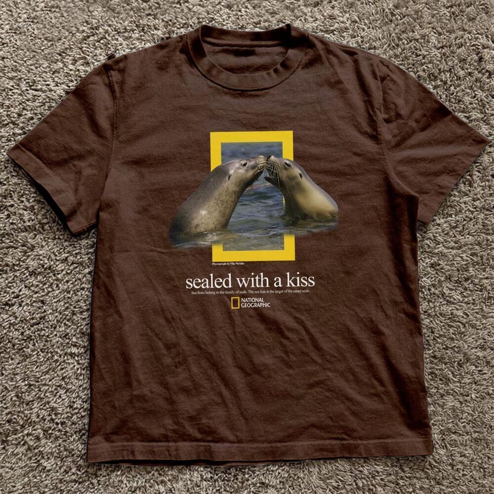 Brown National Geographic Cotton Sealed With A Kiss Tee